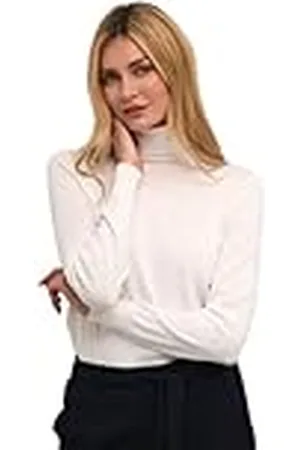 Kaffe Dam Basic Turtleneck långärmad stickad tröja, kräm