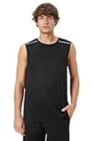 Koton Men ärmlös crew neck reflector detalj slogan tryckt sport t-shirt, , S
