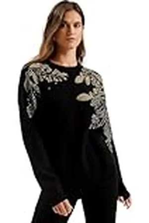 Ted Baker WMK-ROSMRRY-utsmyckad rund hals långärmad tröja , , 42 SE