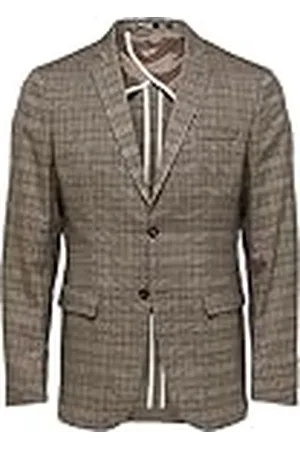 SELECTED Mäns SLHSLIM-MYLOGAN BRWN Check BLZ B NOOS kavaj, , 42
