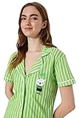 Trendyol Dam randig mitt stickad skjorta-Byxor Pyjamasset, Grön, M, , M