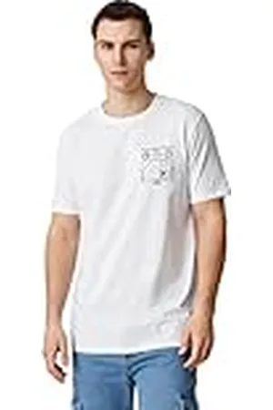 Koton T-shirt för män med rund hals, geometriskt tryck, kortärmad, , M
