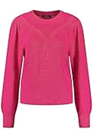 Taifun Dam bomullströja ballongärmar, långärmad, stickade muddar pullover långärmad rund hals pullover enfärgad, , 40 SE