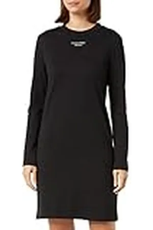 Calvin Klein Jeans Dam staplad logotyp Ls Jersey klänning t-shirt, , S