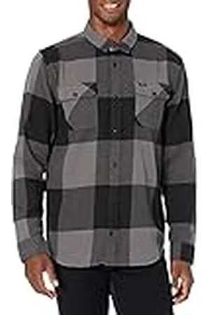 RVCA L/S Flannel Button-Down-skjorta för män, L/S flanell/rök, L
