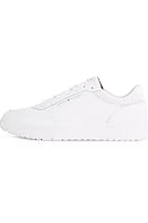 Tommy Hilfiger TH BASKET CORE LTH PINPERF låg topp, vit (vit), 8 UK, , 42 EU