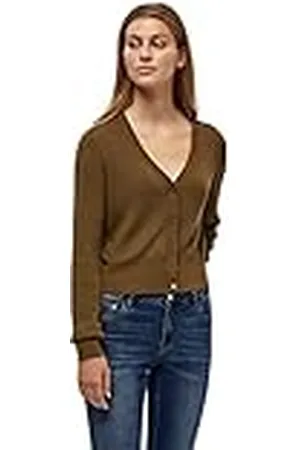 DESIRES Geisha Rib Cardigan Sweater, Military Oliv, M