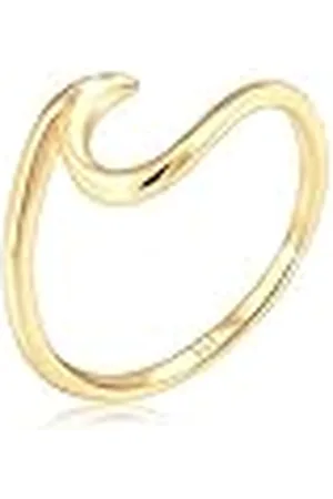 Elli Ring dam våg optik trend i 925 sterlingsilver, 52, Silver, Ohne