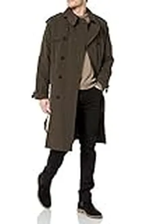 London Fog Ikonisk dubbelbröstad trenchcoat för män med dragkedja och avtagbar trenchcoat med topp krage, , 54 kort
