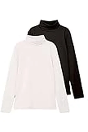 NAME IT Unisex Nknviggo 2P Ls Slim Rollneck O Noos långärmad tröja, vit alyssum/paket: svart, 158/164