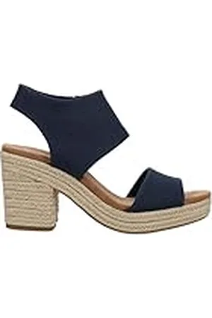 TOMS Kvinnors Mallorca platåklack sandal, Navy Basket Weave, 6,5 UK, , 39 EU