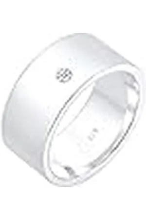 Elli PREMIUM ring dam basic modern med diamant (0,03 ct.) i 925 sterlingsilver, , Diamant
