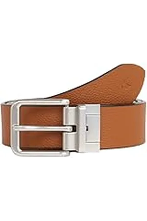 Calvin Klein Jeans herr klassisk R Lthr bälte rev/adj 35 mm, svart/konjak, 85, , 85