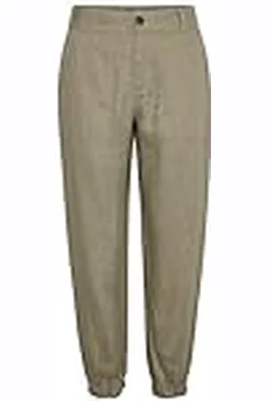 Part Two Kvinnors lediga byxor Midrise Waist Tapered Ben Elastic Cuffs, , 32