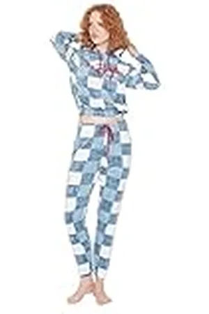 Trendyol Dam pläd tjock stickad tröja-byxor pyjamasset, , L
