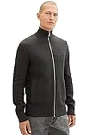 TOM TAILOR Modern stickad jacka för män i strukturell blandning, , M