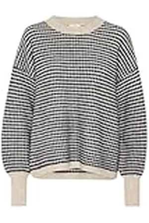 Kaffe Dam pullover rund hals avslappnad passform långa ärmar texturerad stickad, , XXL