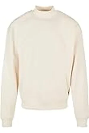 Urban classics Herrtröja med hög ribbkrage, bred mock neck tröja, överlappande axlar, storlek S till XXL, , XL