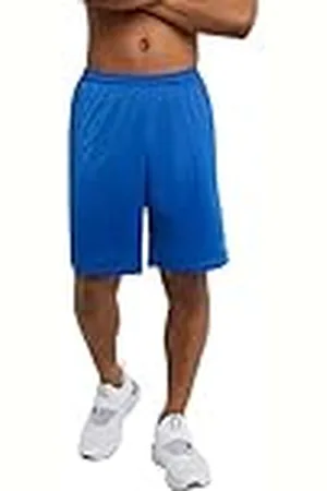 Champion Långa nätshorts med fickor för män, BLÅ, XL