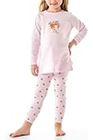 Schiesser Mädchen Schlafanzug Nachthemd mit Leggings lang - 100% Organic Bio Baumwolle - Größe 92 bis 140
