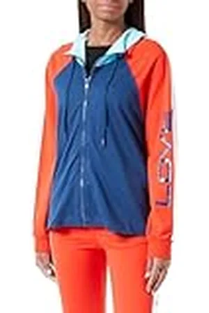 Moschino Dam oversize passform med dragkedja, blå röd vit turkos, S, , S