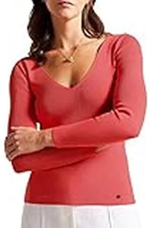 Ted Baker CILESTE-V-hals smal passform stickad topp , , 36 SE