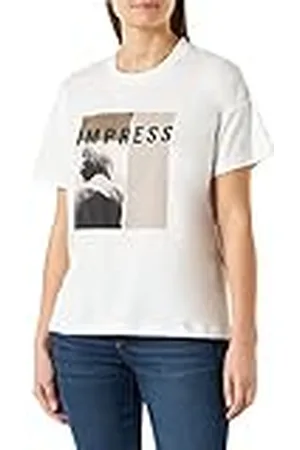 Kaffe Dam T-shirt topp blus tryck överstorlek, , L