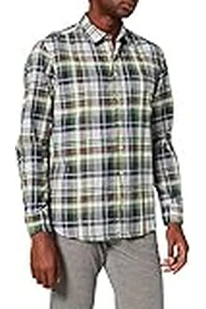 Camel Active Regular fit skjorta långärmad New Kent krage rutig grön, , S
