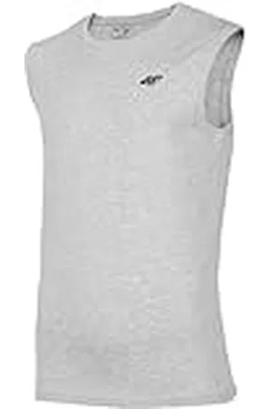 4F Sleeveless M075 Cold Light Grey Melange S för män, , S