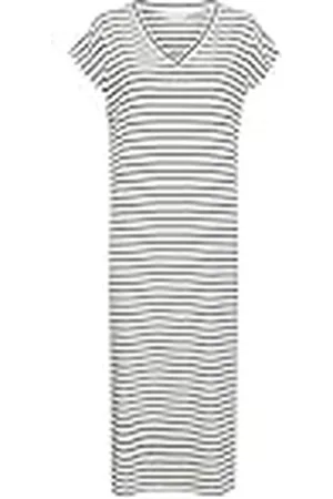 Kaffe Dam Midiklänning randig tröja V-ringad shorts badärmar casual passform, , XL