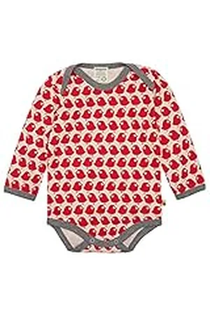 loud + proud Unisex baby body långärmad med fågeltryck, GOTS certifierad t-shirt, , 74/80 cm