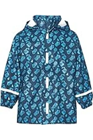 Playshoes Unisex barn regnjacka vind och vattentät regnrock regnkläder, , 128