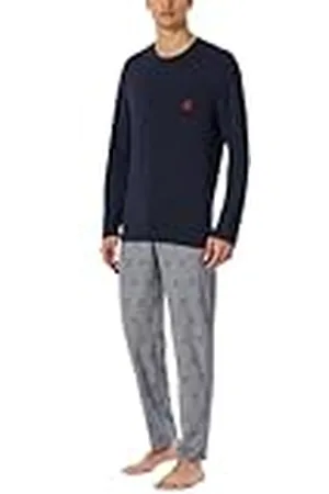 Schiesser Herr pyjamas lång rund hals 95/5 nattkläder pyjamasset, , 54, , 54