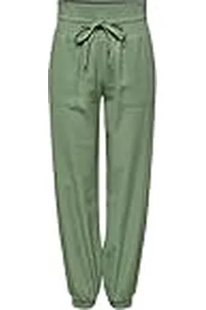 ONLY Onlpalma Reg STR Linen Mix Track PNT tygbyxor, , (XS) W x 32L