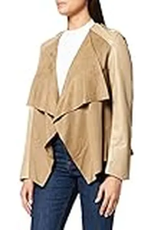 İpekyol Womens Classic Cut Mocka läder Mix Coat, Natural, 34