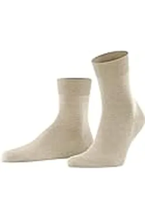 Falke Herr Airport korta strumpor ventilerande klimatreglerande lukthämmande ull bomull förstärkt platt söm tryckfri fotspets enfärgad lätt kvartslång business vardag 1 par, Beige (beige melange
