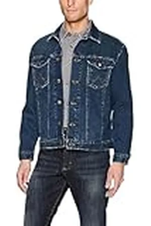 Wrangler Herr Western Style Denim Jacka, Mörkblå, US Stor Lång