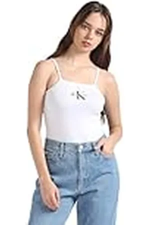 Calvin Klein Jeans dam monolog band kropp andra stickade toppar, , L