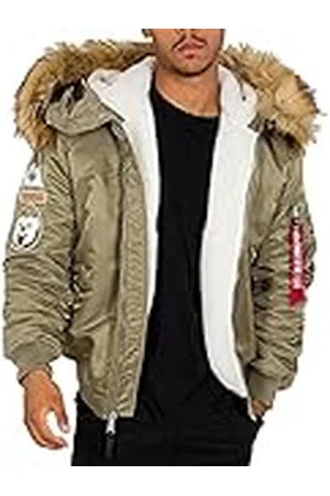 Alpha Industries MA-1 Arctic Bomber Jacket med huva för män