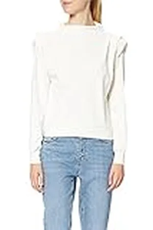 NA-KD Dam pleated detalj tröja sweatshirt, Vit, XS