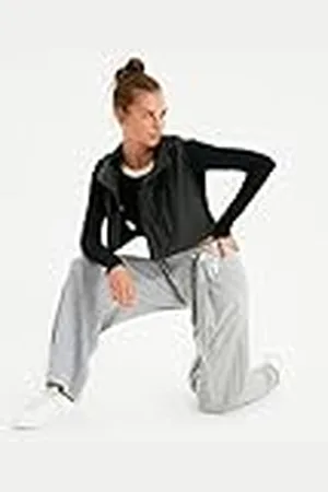 Trendyol Kvinnors breda ben stickad fin träningsdräkt t-sweatpants, S