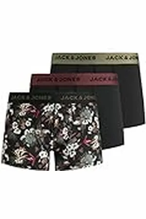 JACK & JONES Boxershorts för män, Svart/detalj: svart - svart, XL