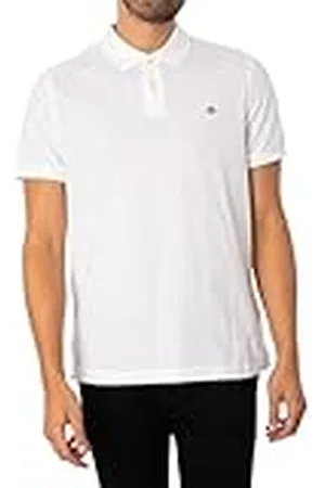 GANT Reg Shield Ss Pique pikétröja för män, Vit, 3XL