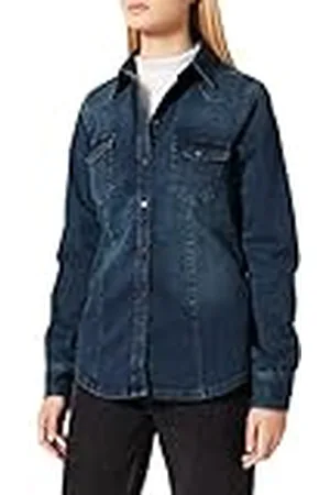 Herrlicher Härlig dam liljor jogg denim jeansskjorta, , XS