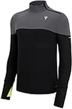 macron Herr Run Fcc Barney 1/4 dragkedja tröja man Blk/Mgry sweatshirt, svart-grå, S, , S