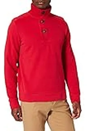 Pierre Cardin Sweatshirt-tröja för män, upprätt krage, dragkedja, knapp, super mjuk Terry Sustainable sweatshirt, , 3XL