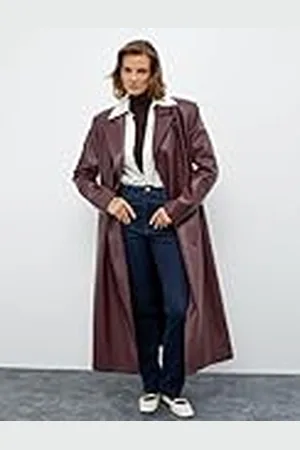Koton Dam ficka detalj knäppt fodrad midi trenchcoat, , 36
