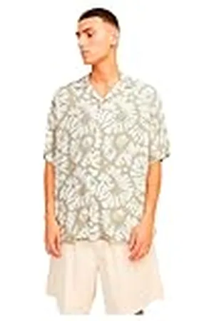 JACK & JONES Jorluke party AOP skjorta Ss Blk kortärmad skjorta, , XXL