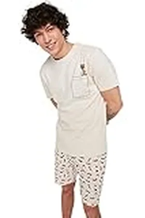 Trendyol Mäns tryckt stickad pyjamas-kit pyjamas-set, , medium