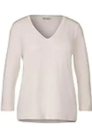 Street one Dam basic W.Knit Look V-hals tröja, , 34